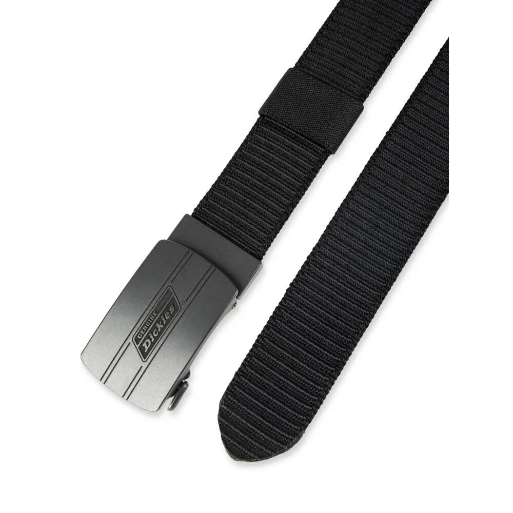 NEW DICKIES Genuine Men's Track Lock Plaque Buckle Casual Fabric Web Belt Black